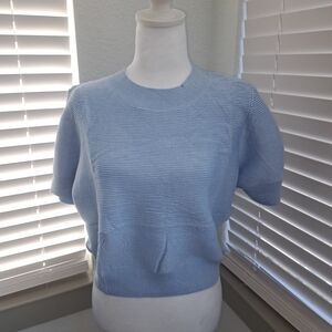 Women's Light Blue Crew Neck Sweater